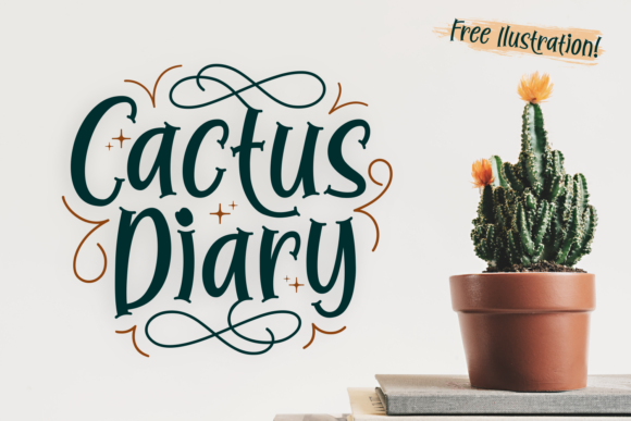 Cactus Diary: A Prickly Display Font for Handmade Shopkeepers and Printable Makers