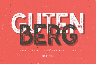 Gutenberg Family: A Display Font with Grit for Digital Design